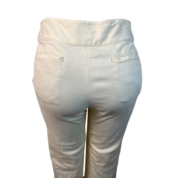 Banana Republic Womens Cream High-Waisted Slim Fit Pants With Hook Sz 6 - Picture 6 of 8